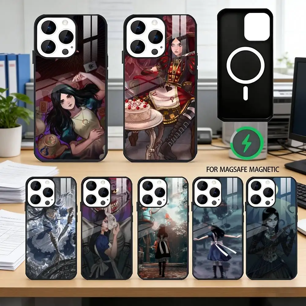 

A-Alice M-Madness R-Returns Phone Case For iPhone17,16,15,14,13,12,11 Plus,Pro Magnetic with Magsafe Wireless Charging