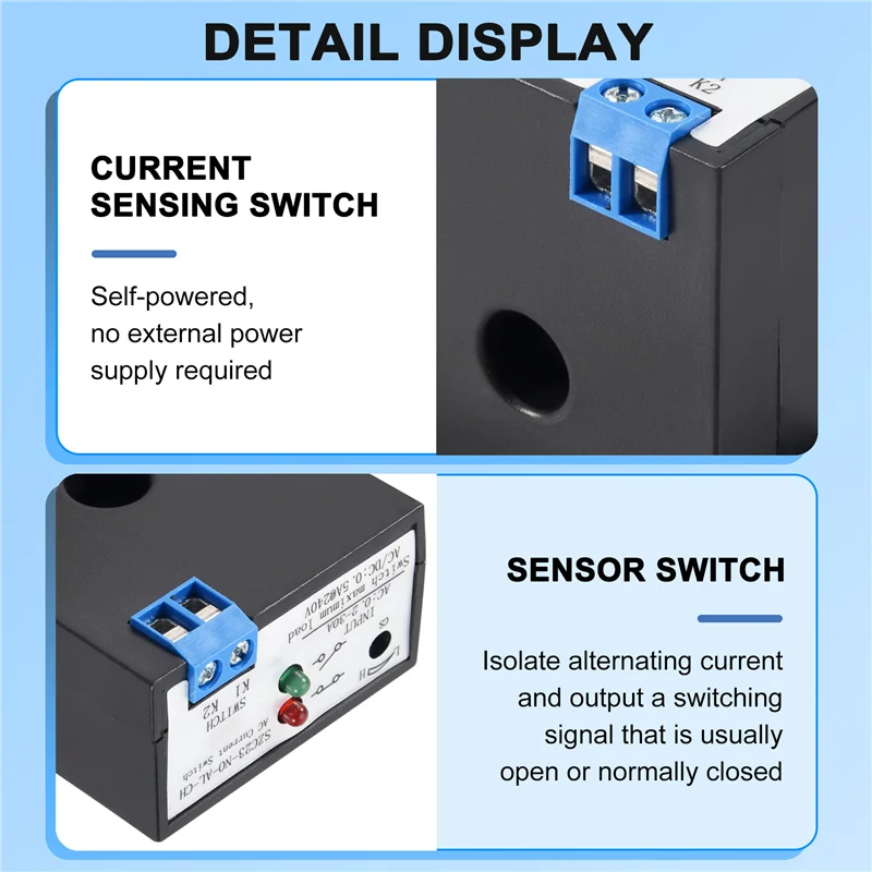 ABFN-مفتاح الحث المتبادل الحالي SZC23-NO-AL-CH مفتاح كشف التيار المفتوح عادة لمراقبة عزل التيار المتردد