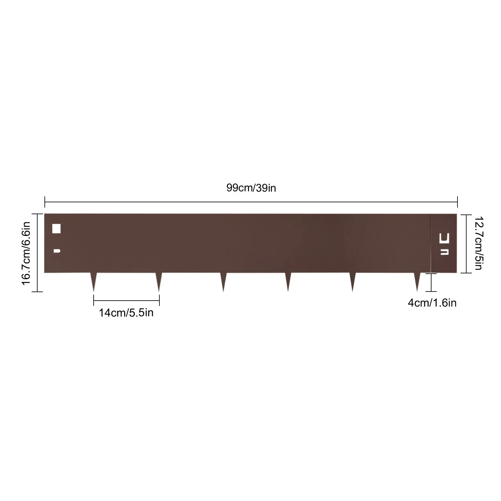 5 Stück 5 x 39 Zoll Rasenkanten aus verzinktem Stahl, ohne Graben, Gartenbordüre, Landschaftskanten mit Ankerspikes, einfache Installation, rostfrei