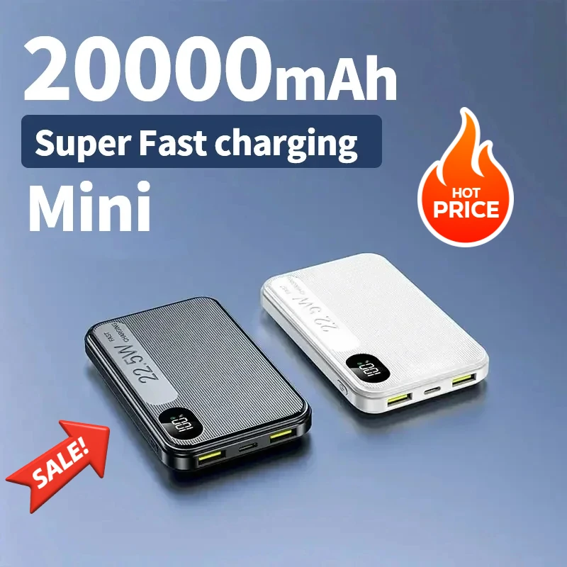 

Mini Power Bank 20000mah Super Fast Charging PD22.5W Digital Display Fast Charging Power Bank Ultra large Capacity Powerbanks