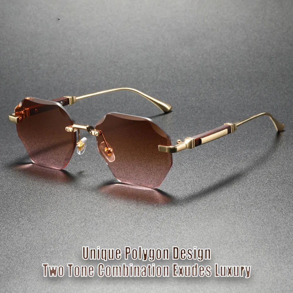 2025 neue Mann Frau Sonnenbrillen Mode Unisex Randlose Sonnenbrille Vielseitig UV400 Brillen Im Freien Fahren Trend C8880-1 – Detail 1