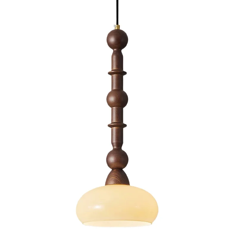 

*Retro French style bedroom bedside chandelier walnut pattern medieval restaurant bar wabi-sandy wind lamps