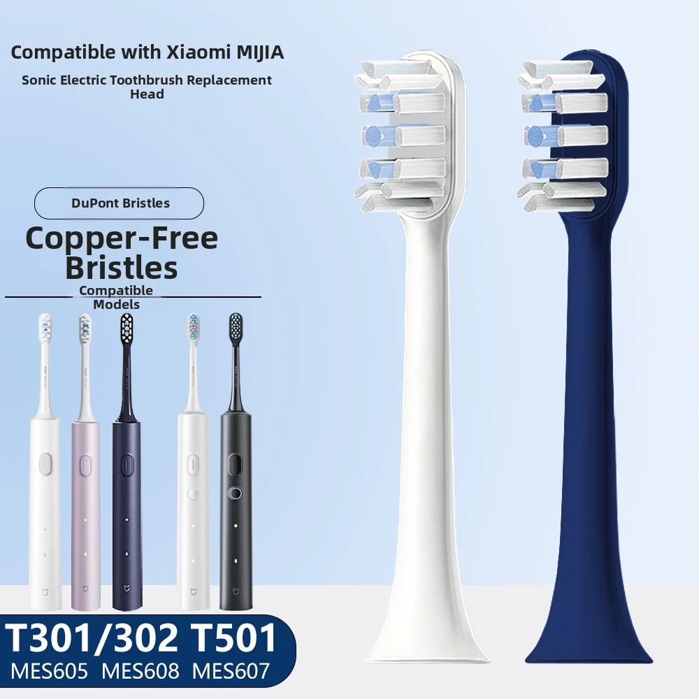 4 Pcs/Pack Replacement Electric Toothbrush Heads For MIJIA T301 MES605 T302 MES608 T501 MES607 Dupont Bristles With Dust Cover