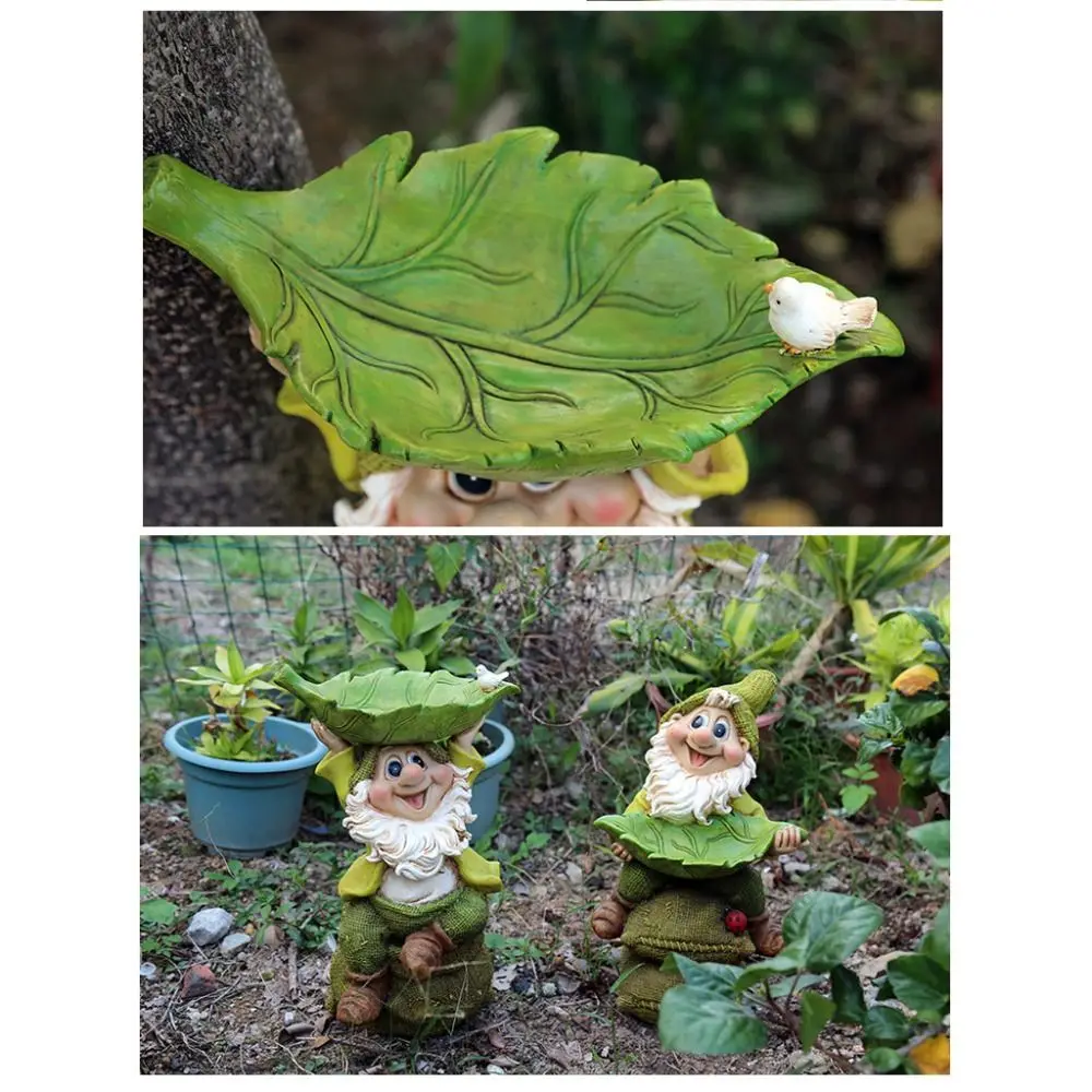 

Fairy Garden Decoration Resin Dwarf Sculpture Ornament Creative Waterproof Bird Water Bowl Cute Art Statue Outdoor