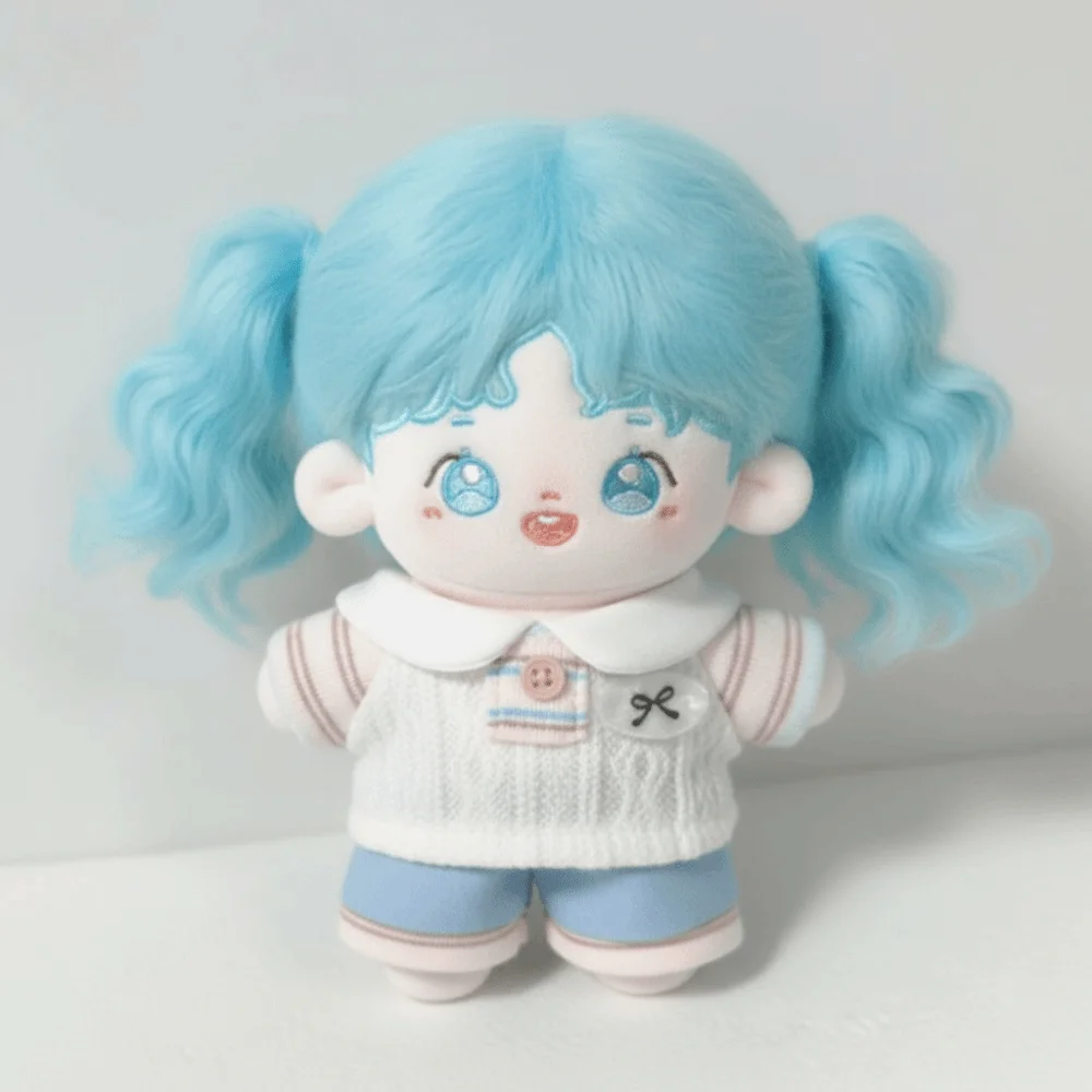 T-Shirt 10 cm Baumwolle Puppenkleidung Adrette Shorts Puppenkleidung Outfit Anzug Uniform Puppenkleid Set 10 cm Baumwollpuppe