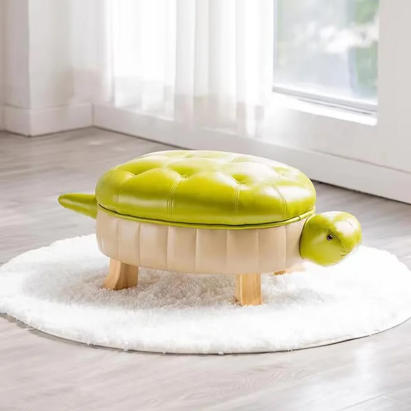Creative Turtle Stool Entrance Hall Solid Wood Foot Stool Children's Room Decoration Ottomans Cartoon Decoration Ottomans