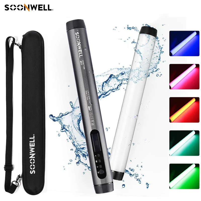 

Soonwell MT1 LED RGB Tube Light Waterproof Photo Video Soft Light Portable Handheld Photography Lighting Stick CCT APP Control