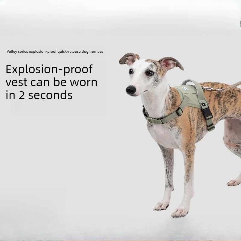 

Anti-Shock Quick-Wear Dog Harness, Escape-Proof Vest, 2s Fast Wear, Neck Limit Protection, Front & Back Rings, Reflective Strip