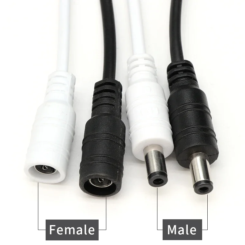 5/10 Pieces 5.5x2.1 Plug Black and White DC Male or Female Cable Connector for 3528 5050 LED Strip