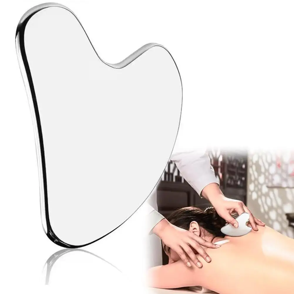 أدوات الوجه المعدنية من الفولاذ المقاوم للصدأ غوا شا علاج الوجه والجسم التصريف اللمفاوي ، توتر الوجه ، ﻿