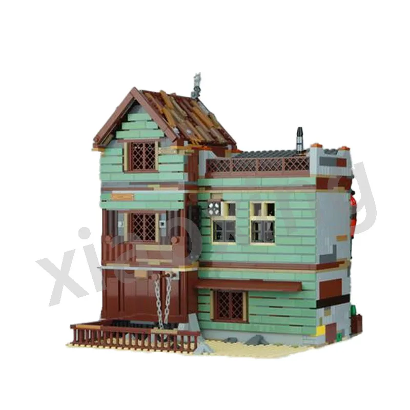 21310 Set Fishing Shop Compatible with MOC-40048 Modular Bait Shop and Grocery Store Building Block 1991 Part Children\'s Gift