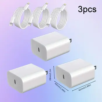 適用於 iPhone 的 MFi 認證超快充電 iPad 充電器 USB-C 牆式充電器,4 英尺快充線,4 件套 10 最佳銷售 iPad充電器 - №3