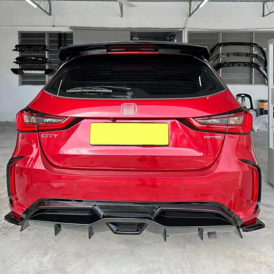 

For 2020-2023 Honda City Hatchback RS Rear Lip Splitter Diffuser Bumper ABS Plastic Gloss Black
