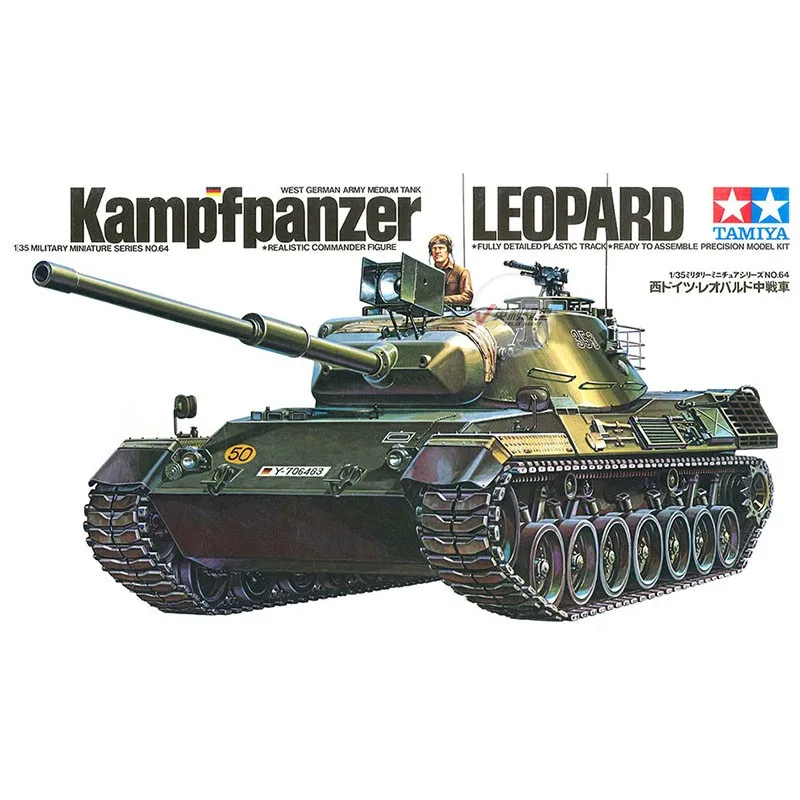 Prefabricated assembly model Tamiya-35064 1/35 German Modern Leopard 1 Medium Tank model kit