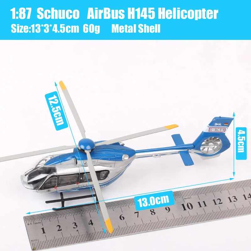 1:87 Schuco AirBus H145 Helicopter Eurocopter Diecasts & Toy Vehicles Metal Aircraft German Polizei Plane Model D-HCBV Miniature