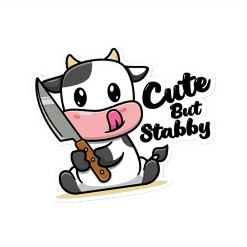 Funny Cow Car Sticker Cute Cartoon Vinyl Decal Waterproof for Auto Window Bumper Body Glass Decor Accessories