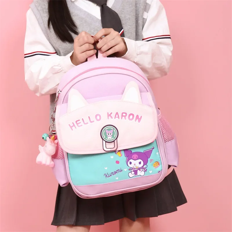 

Sanrioed Anime Kuromi Backpack Cute Kindergarten Stationery Organizer Schoolbags Cartoon Children Shoulder Bag Gift for Friend