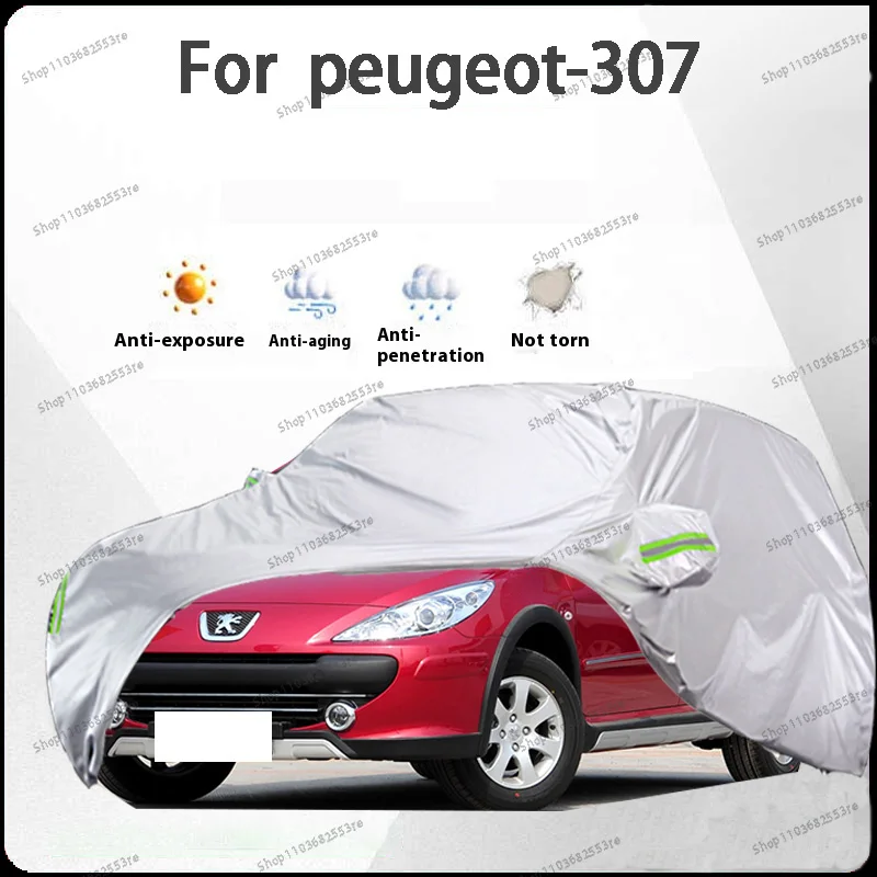 

Чехол для автомобиля Peugeot 307 Fit — водонепроницаемый, пылезащитный, солнцезащитный козырек (УФ), снегозащитный | Серебряное полное покрытие с защитой в течение всего дня
