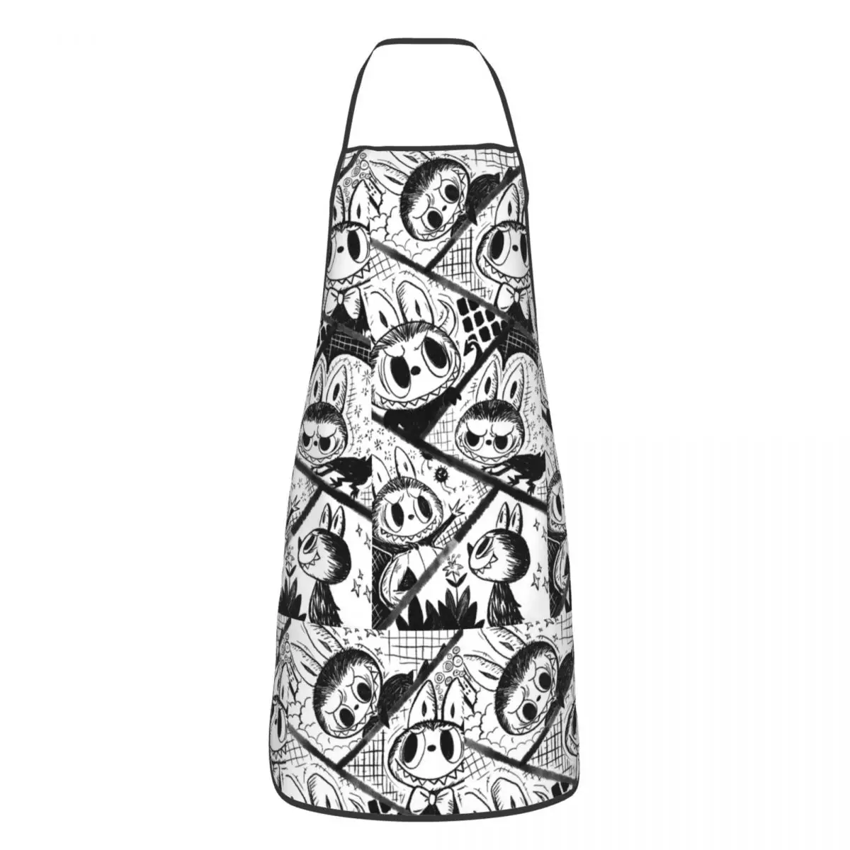 Custom Unisex L-Labubues Comic Kitchen Chef Cooking Baking Apron Men Women Tablier Cuisine for Painting