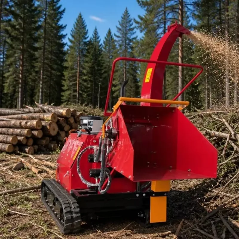 Diesel Tracked Wood Chipper Self-Propelled Wood Crusher for Forestry Branch Processing