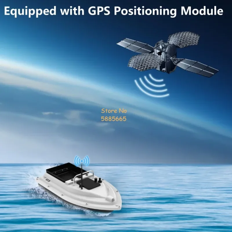 500M GPS Return Waterproof Rmeote Control Bait Boat 2.4G Fixed Speed Cruise 2KG LED Lighting High Speed RC Fishing Bait Boat