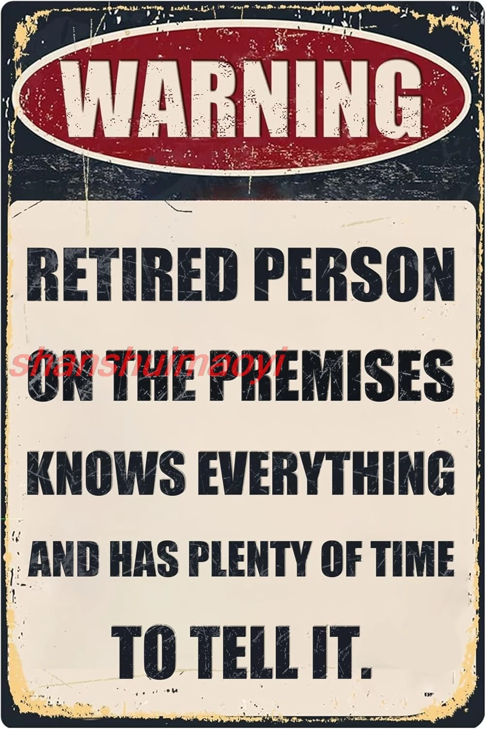 Vintage Metal Sign,Retirement Gifts for Women/Men Patio Metal Signs, Warning Retired Person On Premises Sign - Vintage Yard SGH