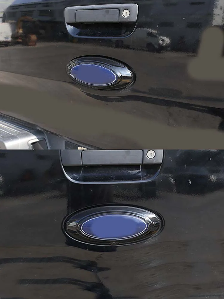Carbon Faser/Glanz Schwarz Auto Hinten Abzeichen Ring Logo Rahmen Abdeckung Dekoration Trim ABS Für Ford Ranger 2015-2021 auto Zubehör – Detail 4