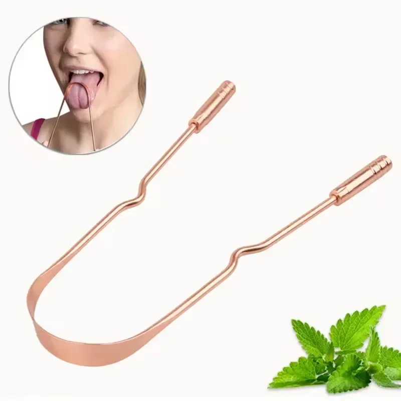 

1pcs Pure Copper Tongue Scraper Oral Cleaner Brush Fresh Cleaning Hygiene High Quality Tounge Scraper