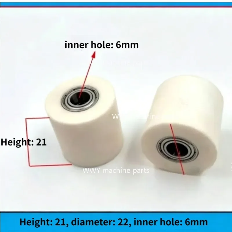 Wire EDM Guide Roller OD22×L21mm, Inner Hole 6mm Bearing Pulley Wheel Low Speed Wire Cut Machine Spare Parts