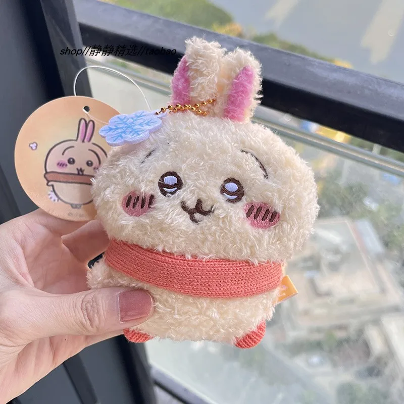 11 cm hangend ornament Leuk cadeau Chiikawa Hachiware Usagi Creatieve wintersjaal pluche rugzak sleutel speelgoedhanger
