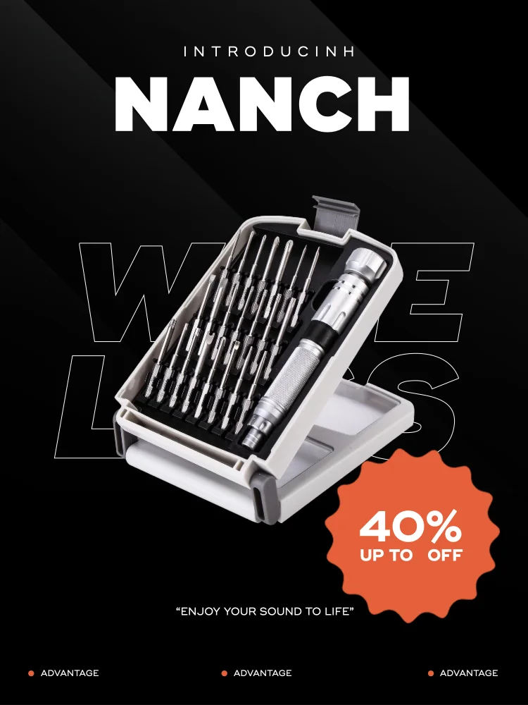 Nanch Precision Small Screwdriver Set, 22 Bits, Kit de Ferramentas de Reparo Profissional para iPhone, Computador, Eletrônica, S2, 23 Pcs