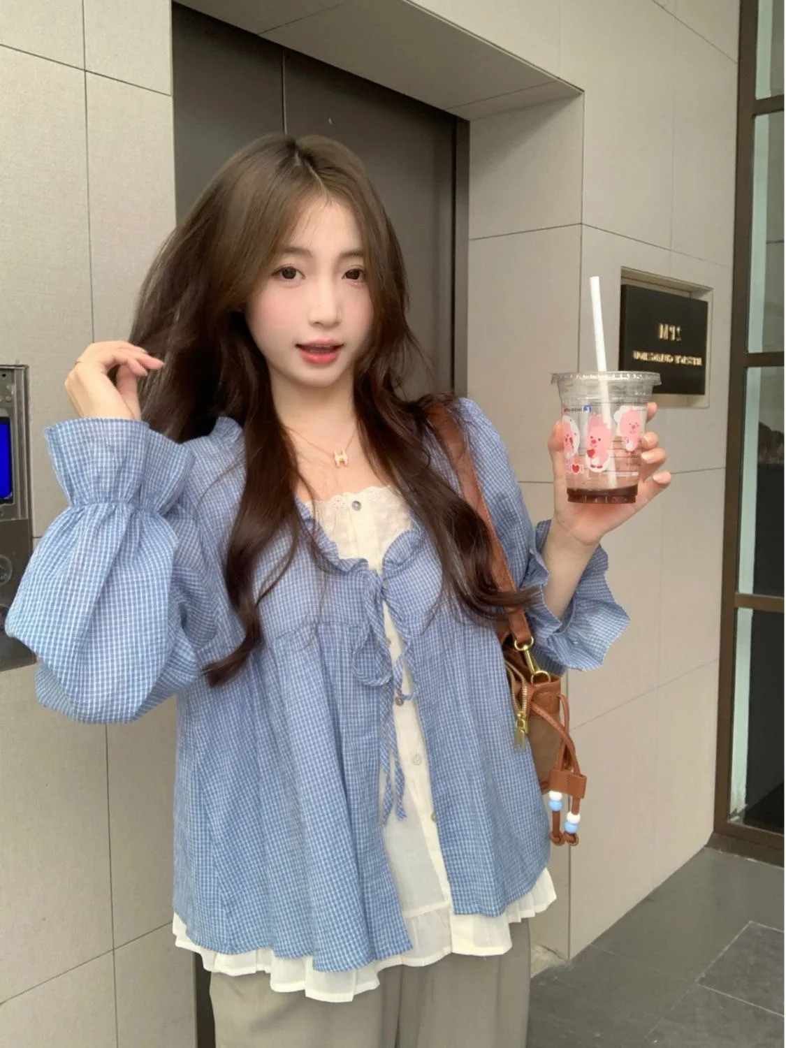 

plus Size 300 Pou Long Sve irt Women's Spring Autumn New Loose Meat Concealing Slimming Top Korean Sle Commute