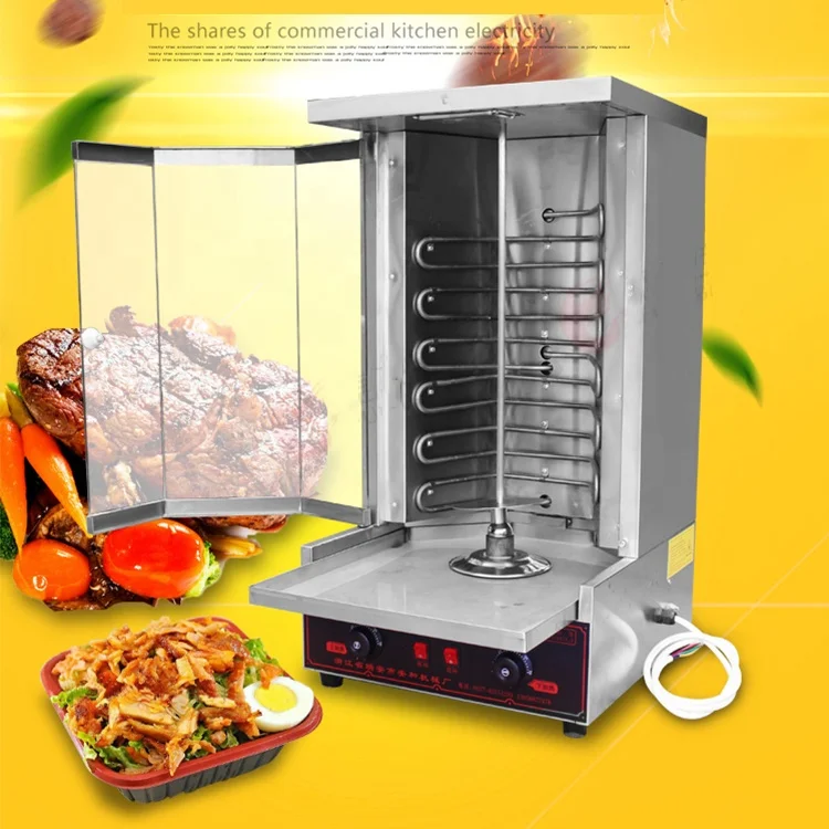 Professional Factory Supply Restaurant Desktop Vertical Rotating Grill Shawarma Rotisserie Electric Turkey Doner Kebab Machine