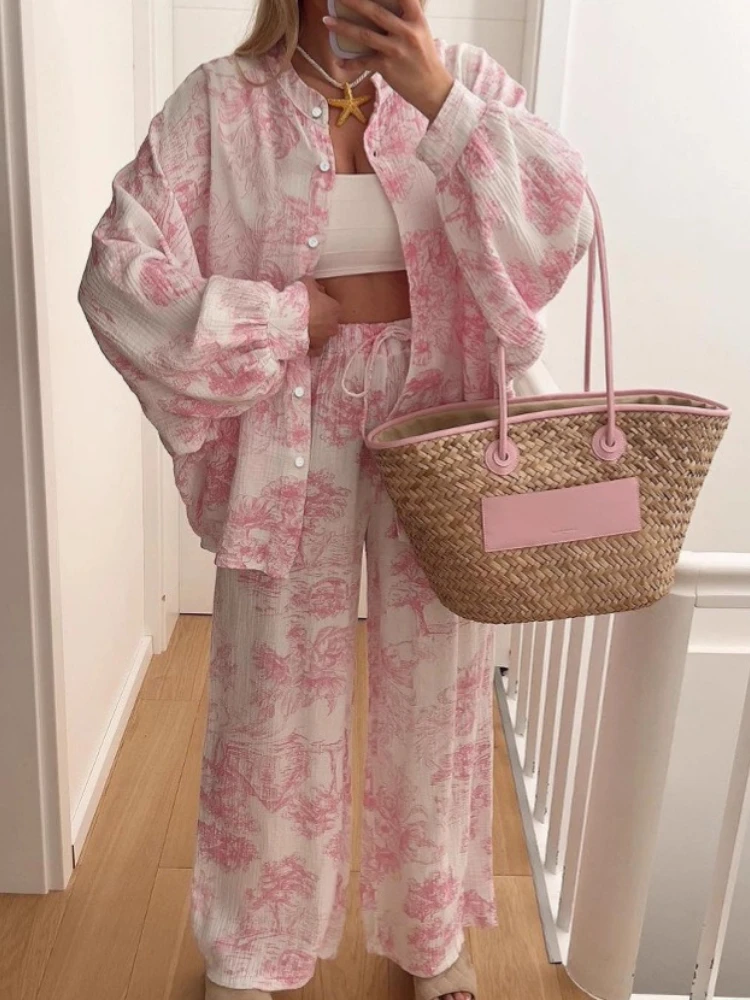 

New in Spring Summer Women's Fashionable Elegant Casual 2-Piece Set Design Long Sleeve High-Waisted Straight-Leg Pants Suit