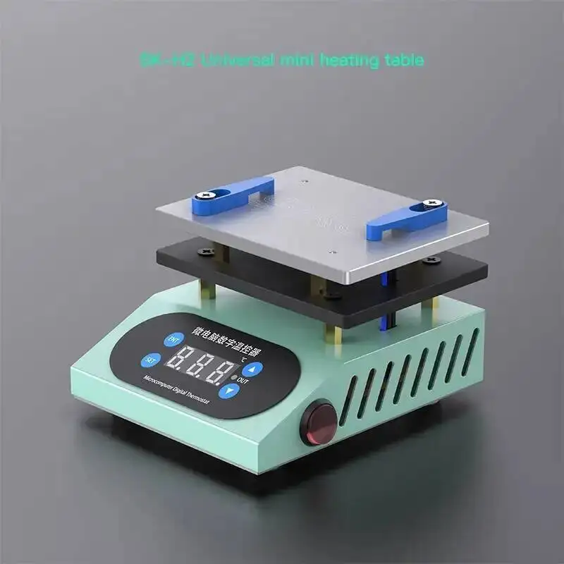 SK-H2 Universal Mini Heating Table Digital Thermostat Aluminum Alloy Platform for BGA PCB SMD Repair LCD Touch Screen Preheating