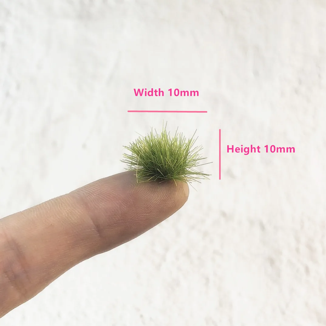 20 قطعة/صندوق ارتفاع 9 مللي متر مجموعة العشب الثابت لتقوم بها بنفسك نموذج طاولة الرمل ذات المناظر الطبيعية الصغيرة مع دعم لاصق المواد اليدوية عشب صغير #4