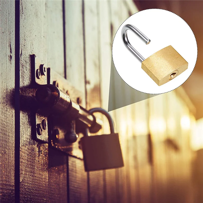 12 Pack Mini Padlock Small Padlock Solid Brass Locks with 3 Key for Luggage Lock,Backpack,Gym Locker Lock,Suitcase Lock image 4