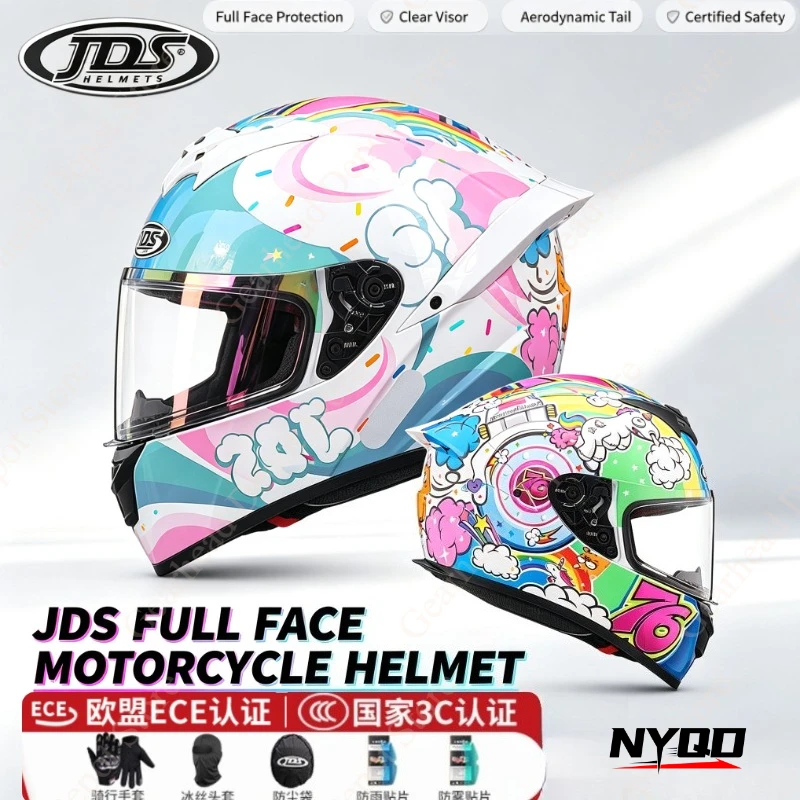 Full Face Motorcycle Helmet Men Women Street Bike Electric Scooter Universal 4‑Season Safety Protective Motorbike Helmet