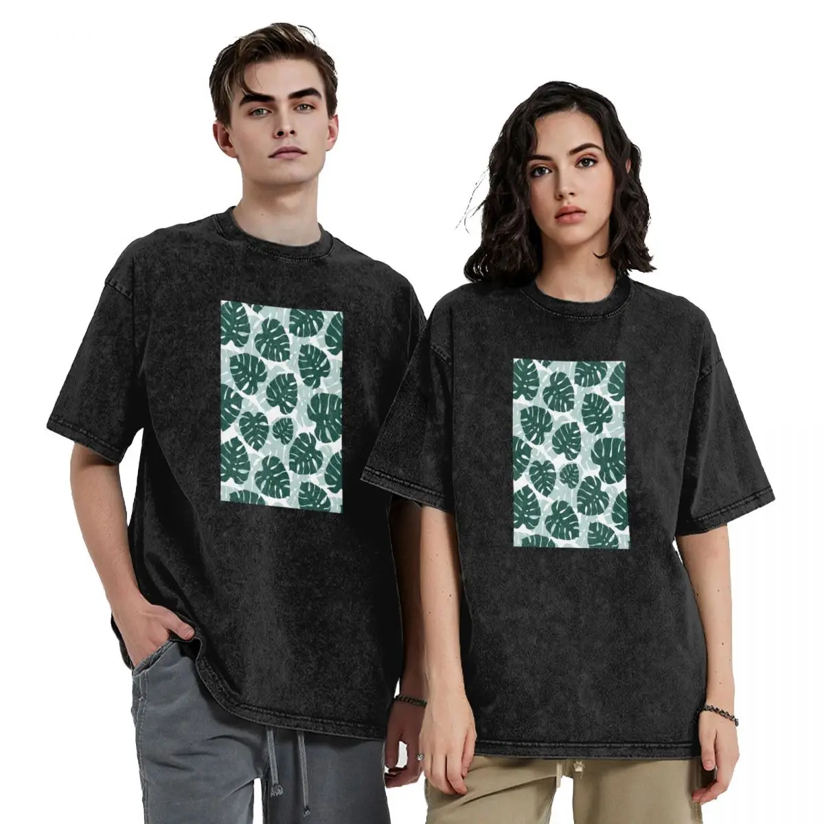 

Tropical Philodendron Monstera Plant Pattern T-Shirt animal prinfor boys topping kawaii clothes mens graphic t-shirts funny