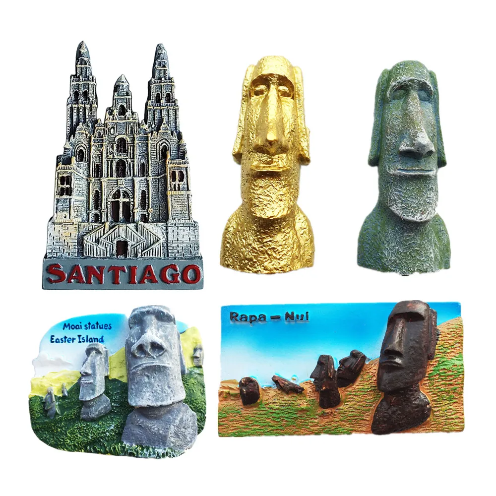 

Chile Easter Island Moai statue Fridge Magnets Refrigerator Stickers Tourist Souvenir Decoration Articles Handicraft Gifts