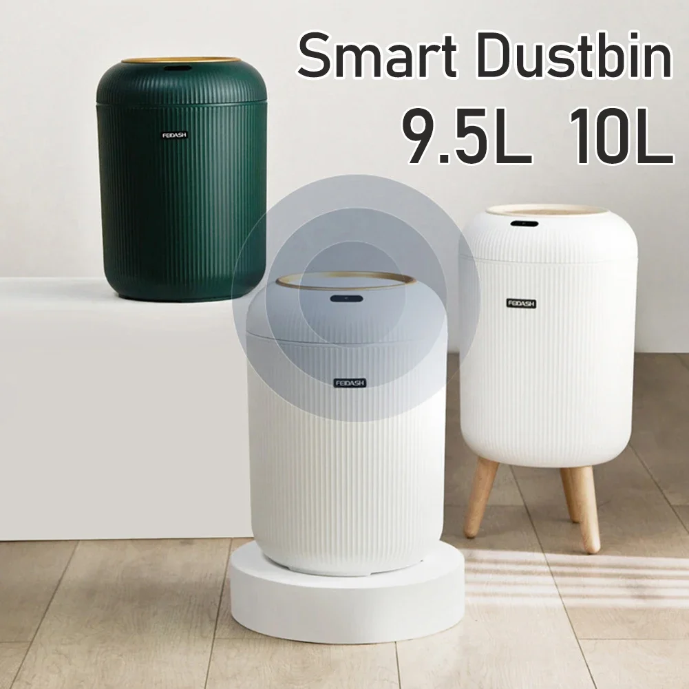 9.5L/10L Smart Dustbin Non-slip Footbed Automatic Sensor Wastebasket Trash Can Dispenser for Kitchen/Bedroom/Living Room/Office