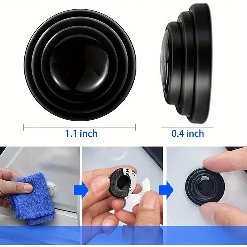 4pcs Car Trunk Sound Insulation Pad Universal Car Door Shock Absorbing Gasket For VW Shockproof Thickening Cushion Stickers