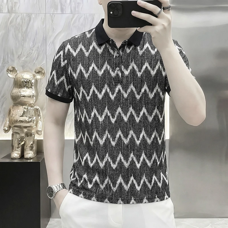 Ice Silk Cool Feeling Men's Polo Shirts Short Sleeve Easy Care Summer Quality Smooth Comfortable Casual Stretchy Polos De Hombre
