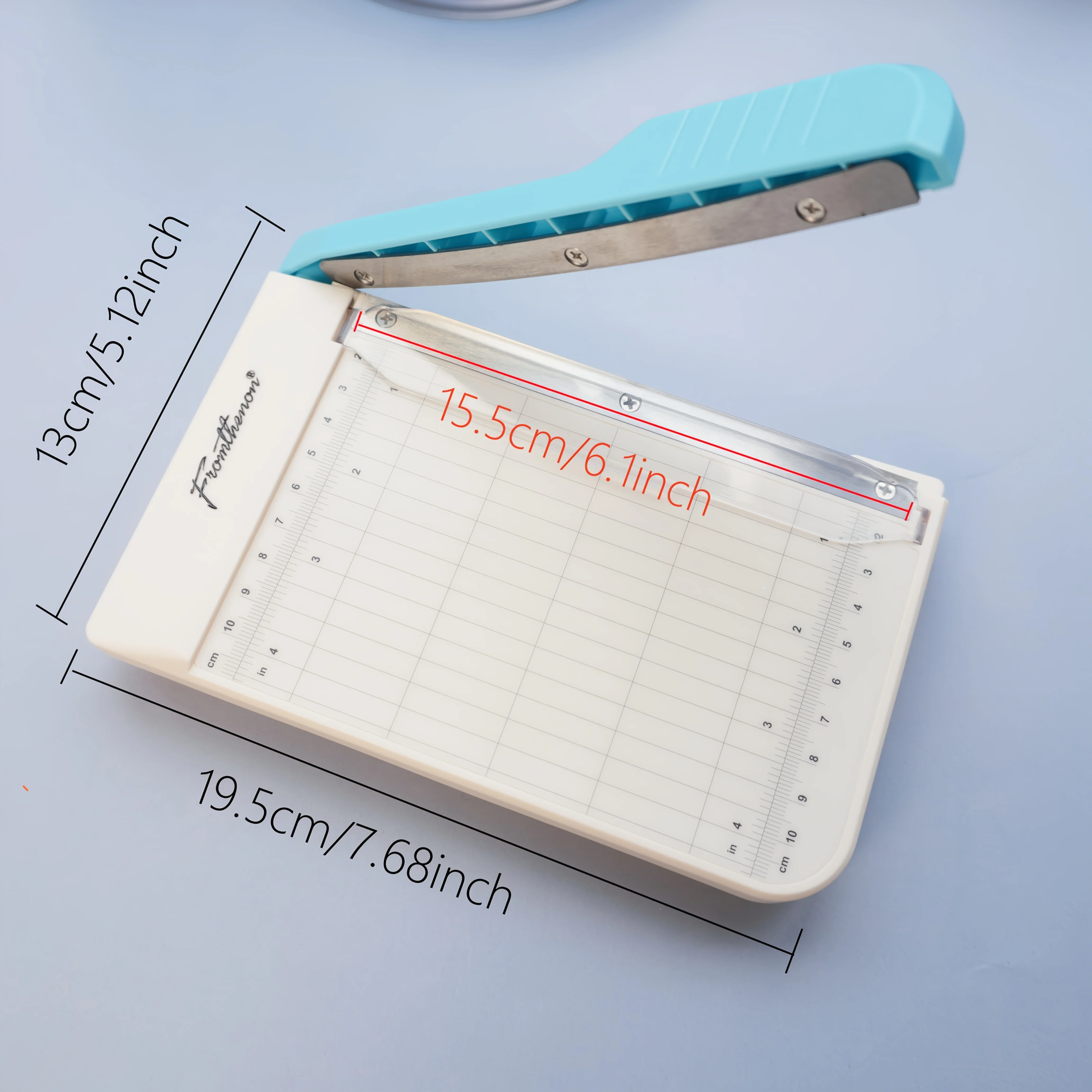 Portable Mini Paper Trimmer, Manual Precision Photo Cutter with Grid Ruler, Small Desktop Paper Cutting Machine for Scrapbooking