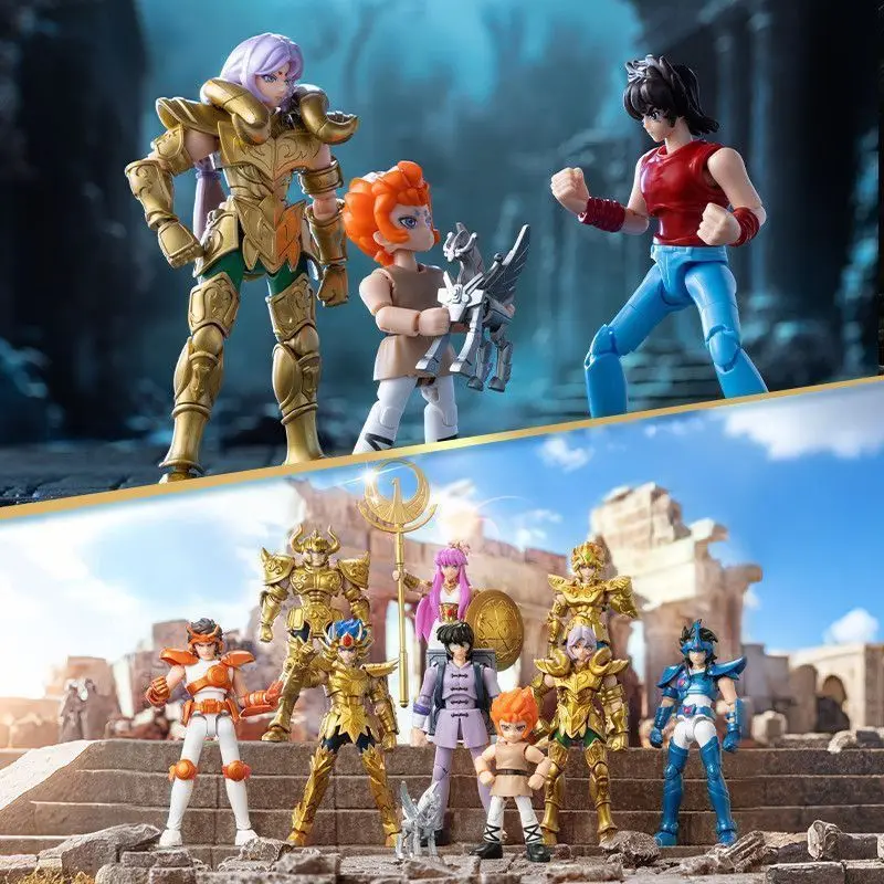 In voorraad Originele Blokees Saint Seiya Galaxy GV03 Versie Athena Stier Ram Leeuw Kiki Figuur Kinderen Speelgoed Gift