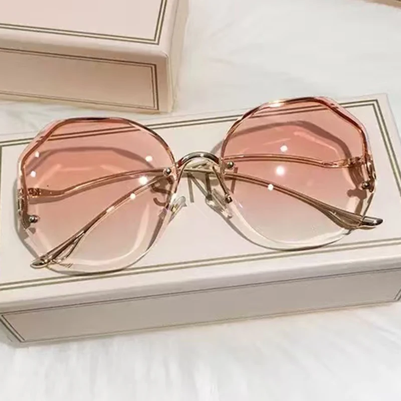 

Новые солнцезащитные очки с градиентом из океанской пленки, модные солнцезащитные очки без оправы с обрезанными краями, устойчивые к ультрафиолетовому излучению очки для уличной фотографии 1211