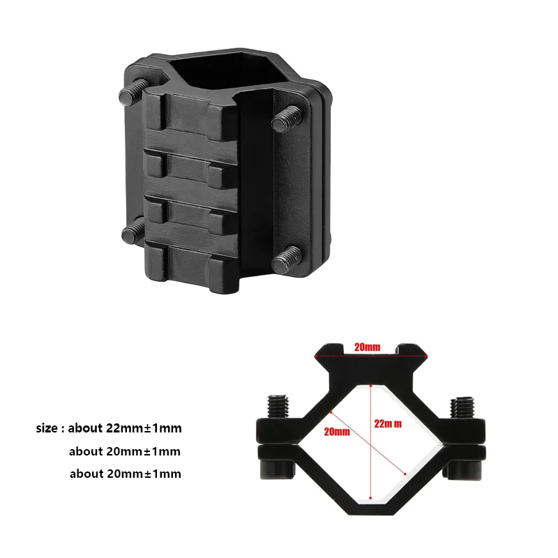 Supporto universale per cannocchiale a barilotto, adattatore per binario convertitore Picatinny a 3 slot, per montaggio su torcia laser, caccia, accessori per pistole giocattolo