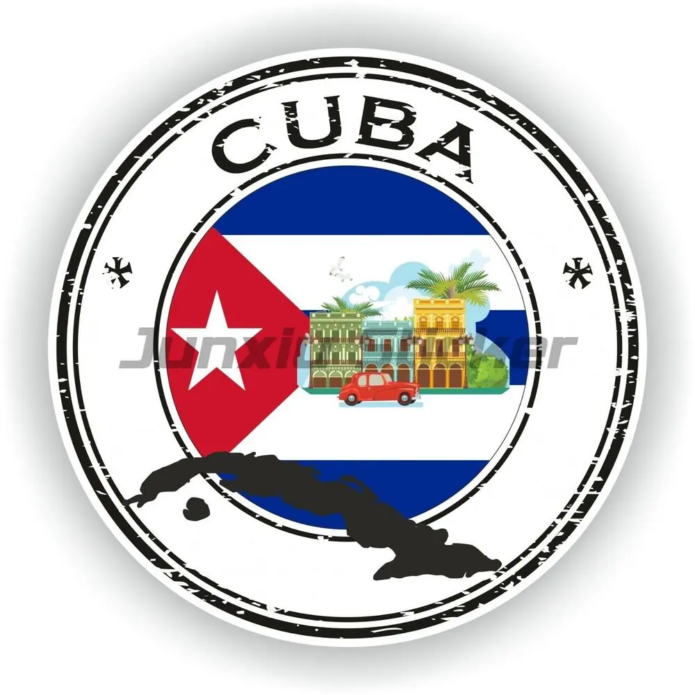 Cuba Pride Flag Waterproof Decal on Motorcycle Laptop Car Stickers