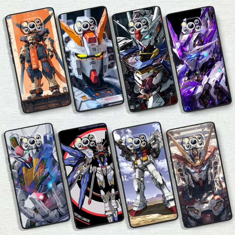 MOBILE SUIT GUNDAM For Xiaomi Poco X6 X5 X4 X3 F4 F3 NFC M6 M5 M4 GT S Pro 4G 5G C65 Black Soft Phone Case