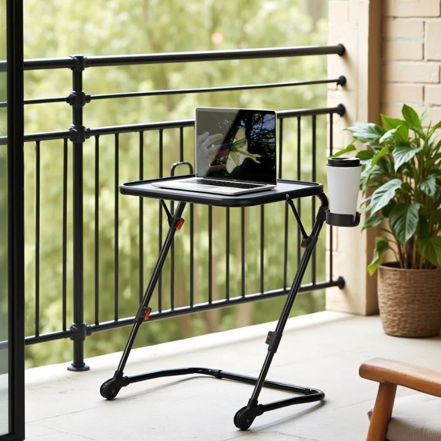 

Регулируемый складной стол для использования на открытом воздухе: портативный компактный стол, идеально подходящий для патио, кемпинга или использования на заднем дворе, компактный дизайн с...